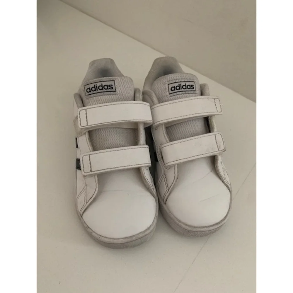Adidas Grand Court Toddler Sneakers‎ White Black EF0118 Size 9K Unisex